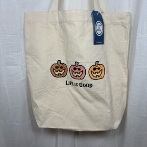 Life Is Good Pumpkin Canvas Tote Bag 
A‎ Simplicity Tot Pumpkin Trio Brand New